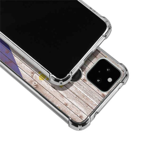 Philippines Flag Dark Wood Google Pixel 4a 5G Clear Case